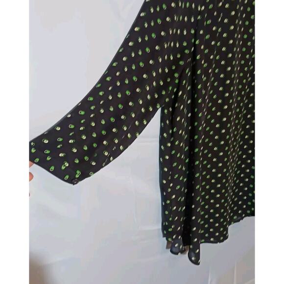 Cabi Womens XS Button Down Blouse Blue Geometric Top Sheer Career Classic Shirt - Picture 5 of 8